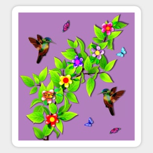 Hummingbirds and Butterflies Sticker
